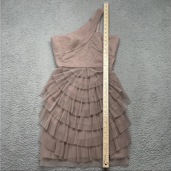 BCBGMaxAzria Sz 4 Ella Tiered Tulle One Shoulder Cocktail Party Dress NWOT - Picture 6 of 8